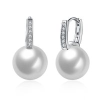Retro Geometric Alloy Inlay Artificial Pearls Zircon Women's Earrings 1 Pair sku image 1