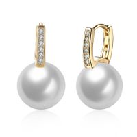 Retro Geometric Alloy Inlay Artificial Pearls Zircon Women's Earrings 1 Pair sku image 2