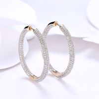 Simple Style Circle Brass Plating Zircon Earrings 1 Pair main image 1