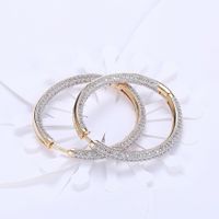 Simple Style Circle Brass Plating Zircon Earrings 1 Pair main image 3