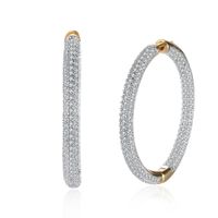 Simple Style Circle Brass Plating Zircon Earrings 1 Pair sku image 1