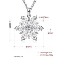 Simple Style Snowflake Copper Inlay Zircon Pendant Necklace 1 Piece main image 5