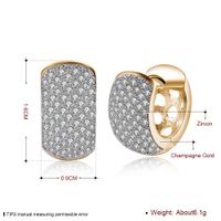 Simple Style Geometric Brass Inlay Zircon Earrings 1 Pair main image 3