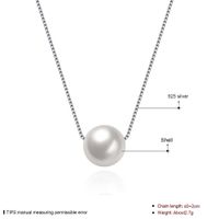 Simple Style Geometric Sterling Silver Plating Artificial Pearls Necklace 1 Piece main image 3