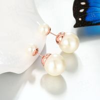 Fashion Geometric Alloy Plating Artificial Pearls Women's Ear Studs 1 Pair main image 3