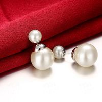 Mode Géométrique Alliage Placage Perles Artificielles Femmes Boucles D'oreilles 1 Paire sku image 2