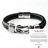 1 Piece Fashion Letter Pu Leather Alloy Men's Bracelets sku image 4