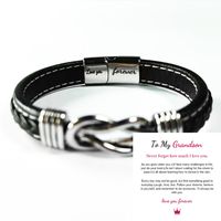 1 Piece Fashion Letter Pu Leather Alloy Men's Bracelets sku image 5