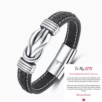1 Piece Fashion Letter Pu Leather Alloy Men's Bracelets sku image 2