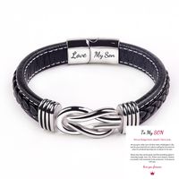 1 Piece Fashion Letter Pu Leather Alloy Men's Bracelets sku image 8