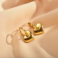 Fashion Heart Shape Butterfly Copper Plating Drop Earrings 1 Pair main image 3