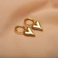 Fashion Heart Shape Butterfly Copper Plating Drop Earrings 1 Pair sku image 2