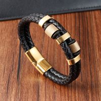 Retro Geometric Twist Titanium Steel Polishing Men's Bracelets 1 Piece sku image 4