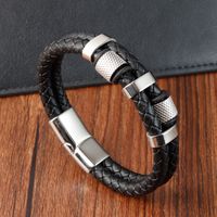Retro Geometric Twist Titanium Steel Polishing Men's Bracelets 1 Piece sku image 5