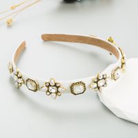 Vacation Geometric Cloth Inlay Rhinestones Glass Hair Band 1 Piece main image 4