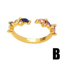 Simple Style Asymmetrical Irregular Copper Gold Plated Zircon Open Ring 1 Piece main image 4