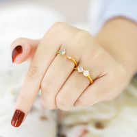 Simple Style Asymmetrical Irregular Copper Gold Plated Zircon Open Ring 1 Piece main image 6