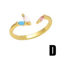 Simple Style Asymmetrical Irregular Copper Gold Plated Zircon Open Ring 1 Piece sku image 4