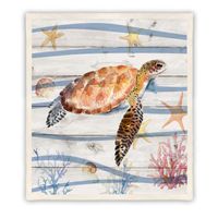 Cute Tortoise Crab Fish Polyester Blanket sku image 5