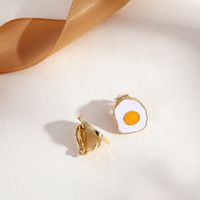 Fashion Round Heart Shape Flower Brass Inlay Artificial Pearls Rhinestones Opal Ear Clips 1 Pair sku image 3