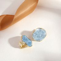 Fashion Round Heart Shape Flower Brass Inlay Artificial Pearls Rhinestones Opal Ear Clips 1 Pair sku image 12