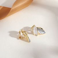 Fashion Round Heart Shape Flower Brass Inlay Artificial Pearls Rhinestones Opal Ear Clips 1 Pair sku image 4