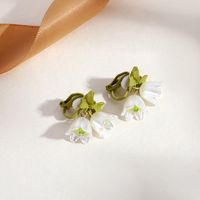 Fashion Round Heart Shape Flower Brass Inlay Artificial Pearls Rhinestones Opal Ear Clips 1 Pair sku image 23