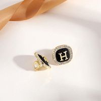 Fashion Round Heart Shape Flower Brass Inlay Artificial Pearls Rhinestones Opal Ear Clips 1 Pair sku image 31