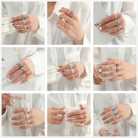 New Checkerboard Resin Ring Three-piece Set Wholesale main image 4