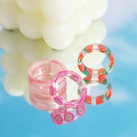 New Checkerboard Resin Ring Three-piece Set Wholesale main image 10