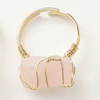 Fashion Irregular Natural Stone Copper Plating Rings 1 Piece sku image 6