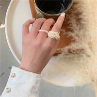 Fashion Round Pearl Copper Plating Rings 1 Piece main image 5