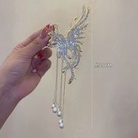 Elegant Fashion Butterfly Alloy Tassel Inlay Artificial Pearls Rhinestones Hair Clip sku image 1