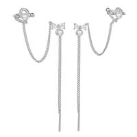 Lady Heart Shape Brass Earrings Tassel Copper Earrings sku image 6
