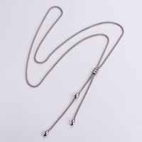 Retro Curve Stainless Steel Plating Chain Necklace 1 Piece main image 1