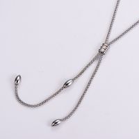 Retro Curve Stainless Steel Plating Chain Necklace 1 Piece main image 5