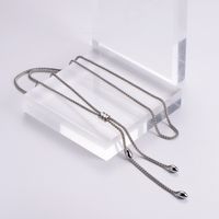 Retro Curve Stainless Steel Plating Chain Necklace 1 Piece main image 4