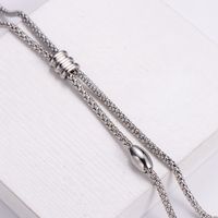 Retro Curve Stainless Steel Plating Chain Necklace 1 Piece main image 2