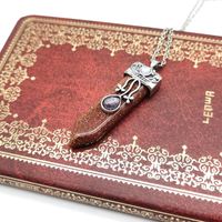 Fashion Water Droplets Copper Plating Natural Stone Pendant Necklace 1 Piece main image 4