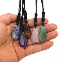 Ethnic Style Water Droplets Natural Stone Crystal Agate Pendant Necklace 1 Piece main image 4