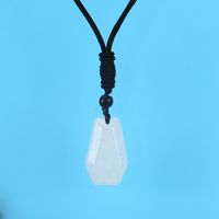 Ethnic Style Water Droplets Natural Stone Crystal Agate Pendant Necklace 1 Piece sku image 8