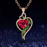 Fashion Heart Shape Alloy Inlay Rhinestones Women's Pendant Necklace main image 1