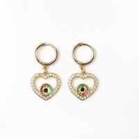 Fashion Eye Copper Facial Features/expressions Eye Diamond Opal Earrings main image 3