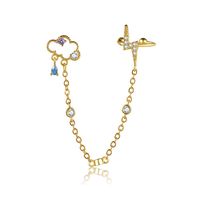 Chain Cloud Lightning Copper Zircon Ear Bone Clip Wholesale Jewelry Nihaojewelry sku image 5