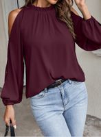 Women's Blouse Long Sleeve Blouses Patchwork Classic Style Solid Color main image 4