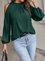 Women's Blouse Long Sleeve Blouses Patchwork Classic Style Solid Color sku image 15