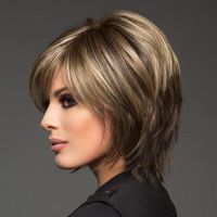 Women's Fashion Daily High Temperature Wire Side Fringe Short Straight Hair Wigs main image 5
