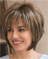 Women's Fashion Daily High Temperature Wire Side Fringe Short Straight Hair Wigs sku image 1