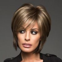 Women's Fashion Daily High Temperature Wire Side Fringe Short Straight Hair Wigs main image 3