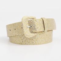 Fashion Solid Color Pu Leather Plastic Sequins Women's Leather Belts sku image 4